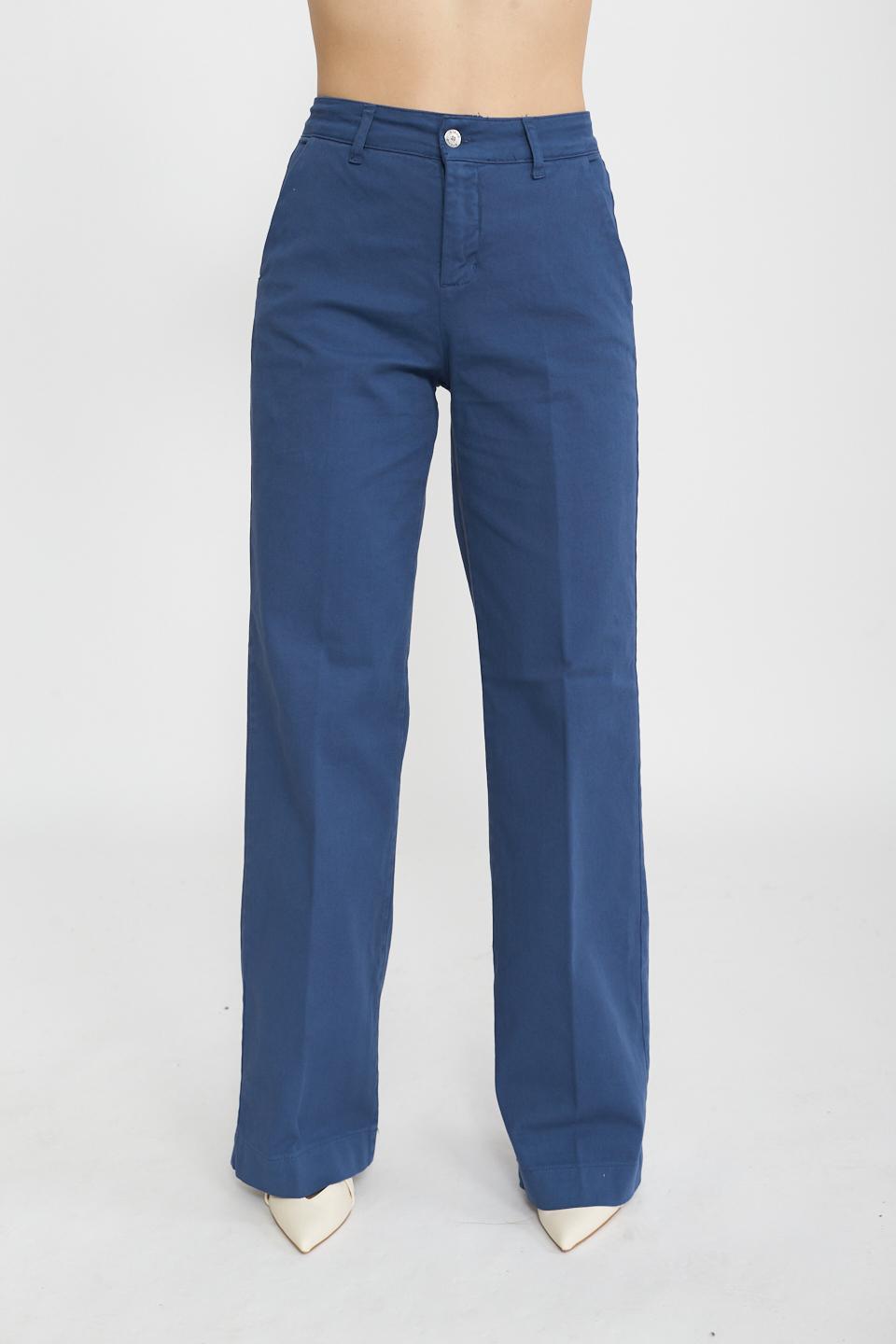 Pantalone palazzo in cotone lavagna - Primavera Estate 2025 | Brend