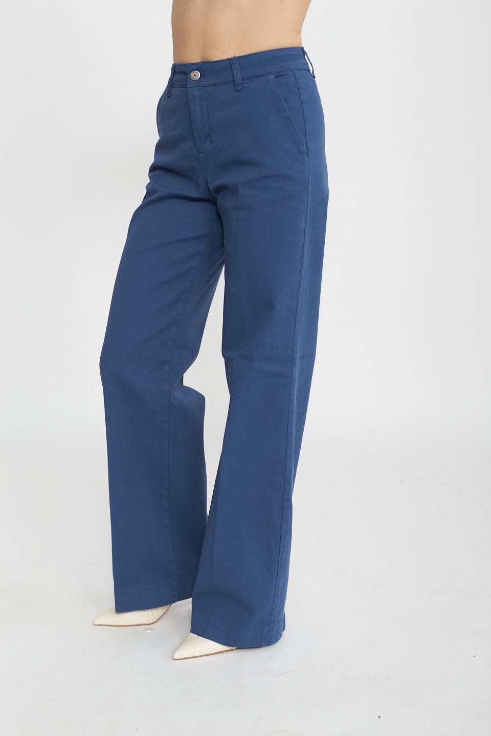 Pantalone palazzo in cotone lavagna - Primavera Estate 2025 | Brend