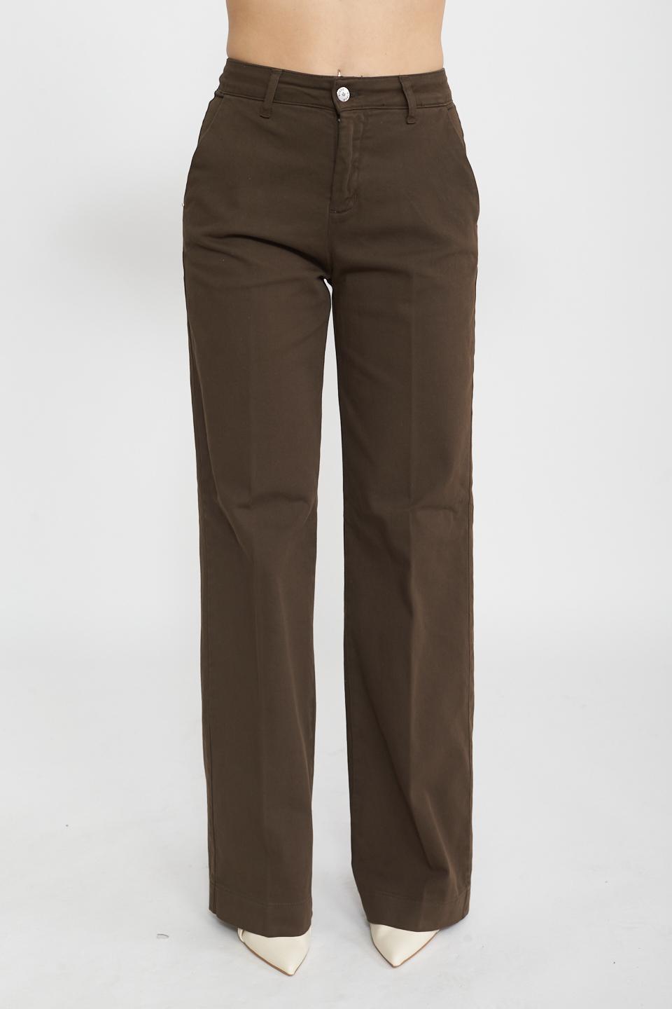 Pantalone palazzo in cotone moro - Primavera Estate 2025 | Brend