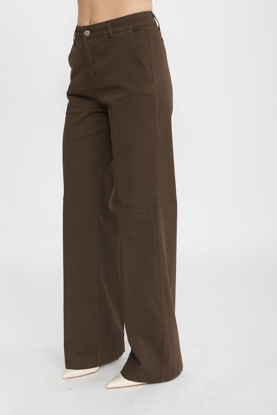 Pantalone palazzo in cotone moro - Primavera Estate 2025 | Brend