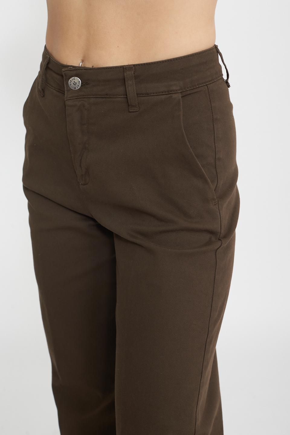 Pantalone palazzo in cotone moro - Primavera Estate 2025 | Brend