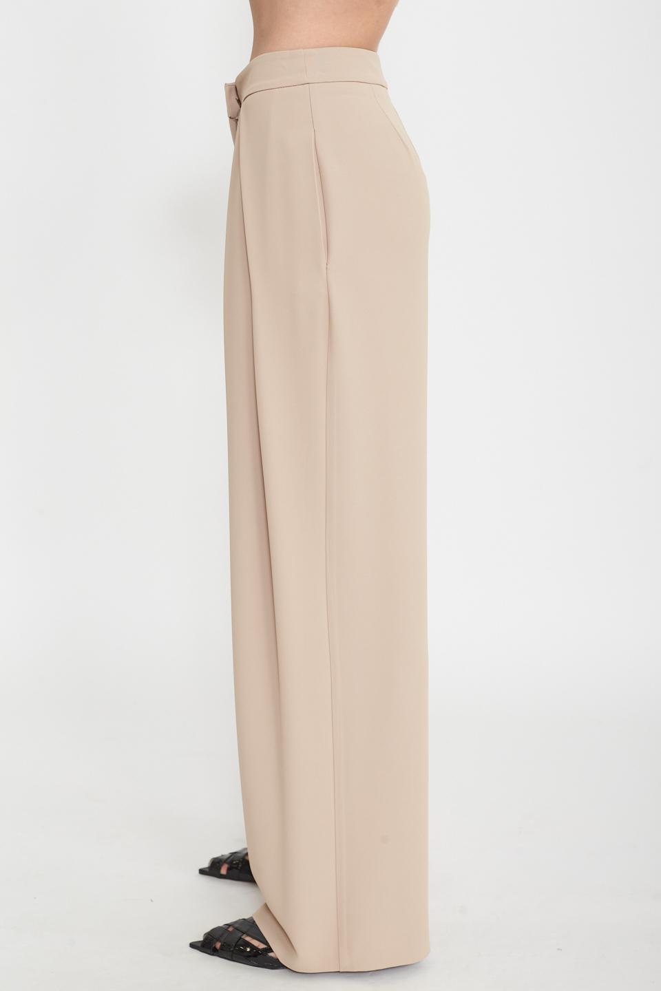 Pantalone palazzo con pinces beige - Primavera Estate 2025 | Brend