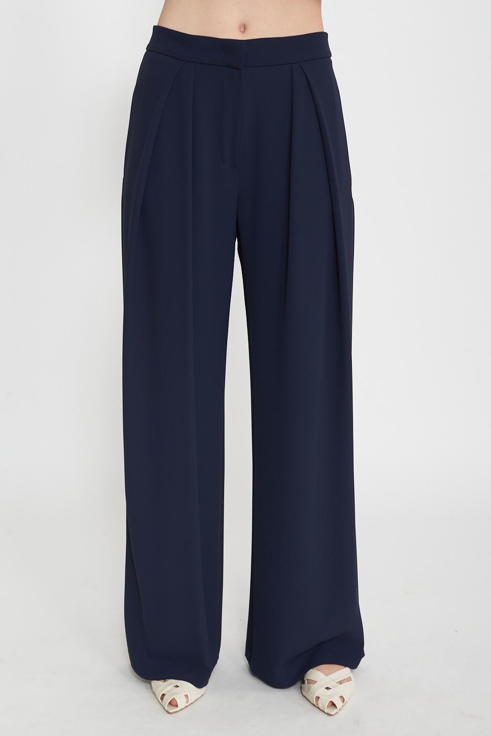 Pantalone palazzo con pinces blu - Primavera Estate 2025 | Brend