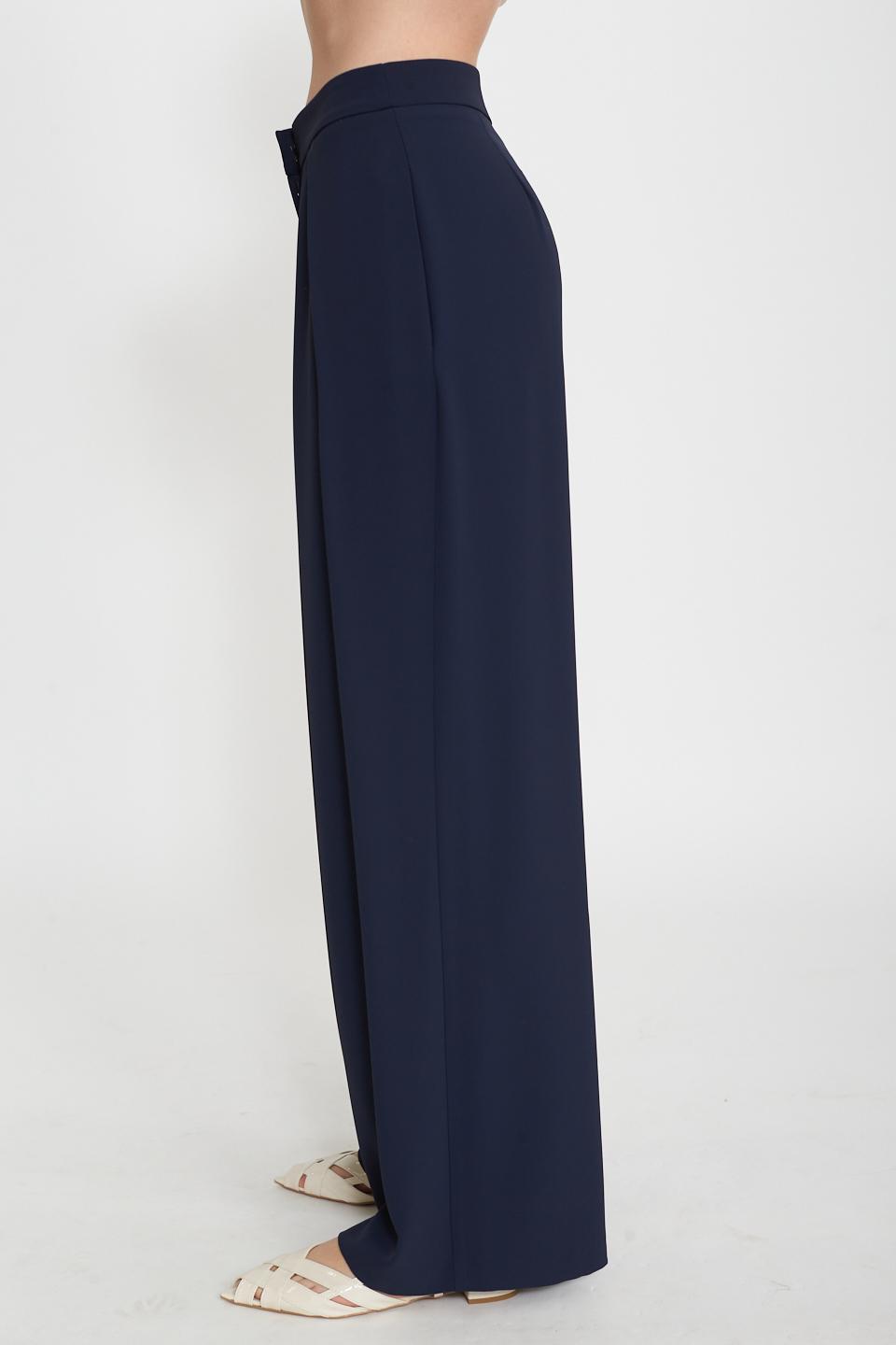 Pantalone palazzo con pinces blu - Primavera Estate 2025 | Brend