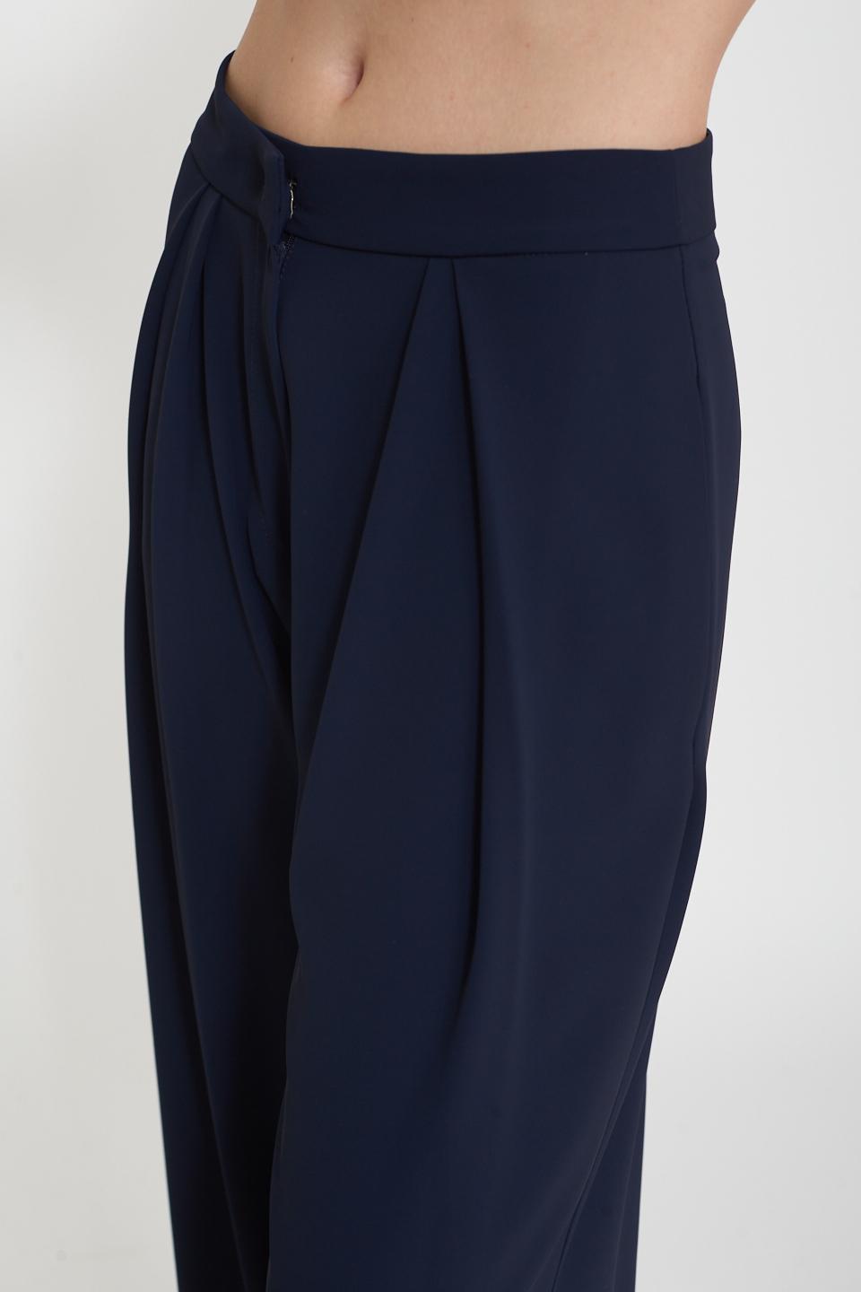 Pantalone palazzo con pinces blu - Primavera Estate 2025 | Brend