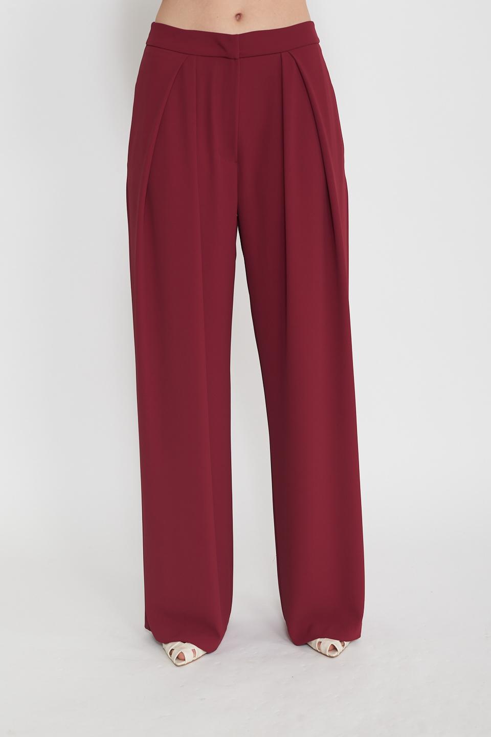 Pantalone palazzo con pinces cherry - Primavera Estate 2025 | Brend