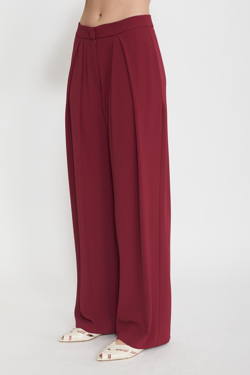 Pantalone palazzo con pinces cherry - Primavera Estate 2025 | Brend
