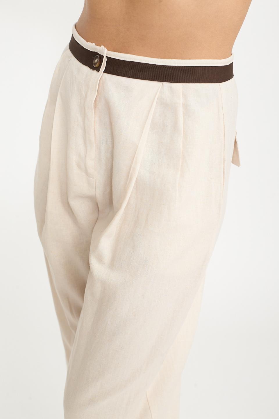 Pantalone doppia pinces naturale - Primavera Estate 2025 | Brend