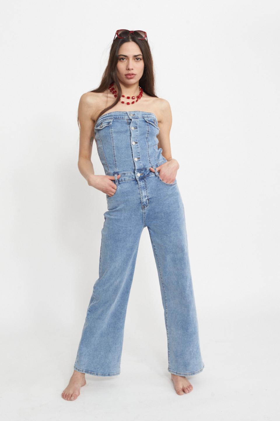 Salopette denim con corpetto denim - Primavera Estate 2025 | Brend