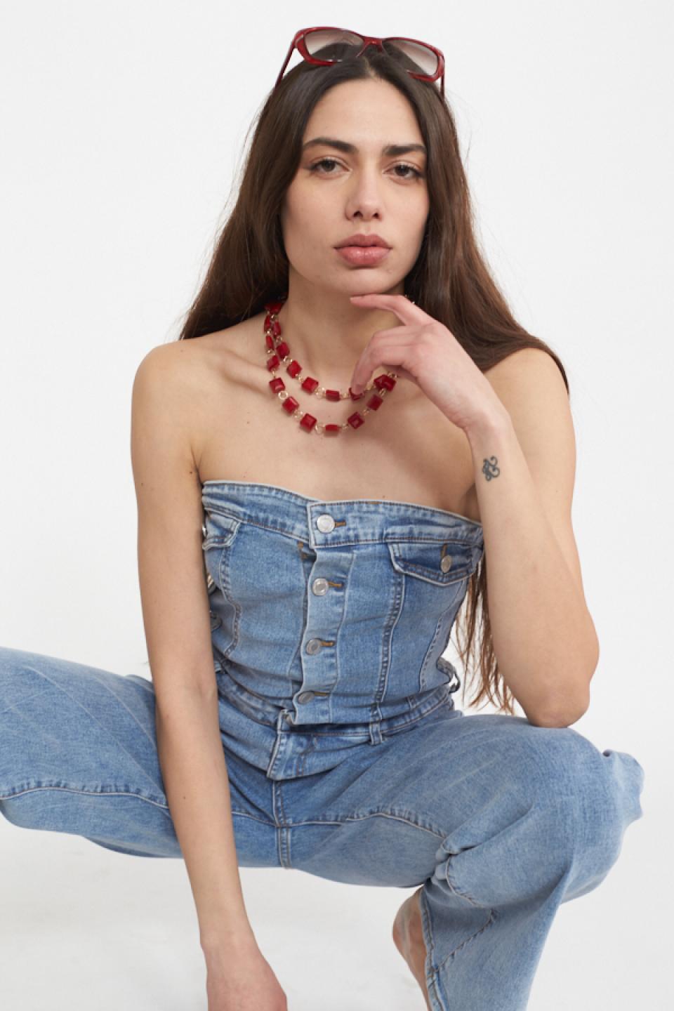 Salopette denim con corpetto denim - Primavera Estate 2025 | Brend