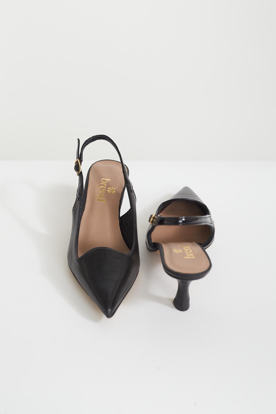 Sandalo slingback rocchetto nero - Primavera Estate 2025 | Brend