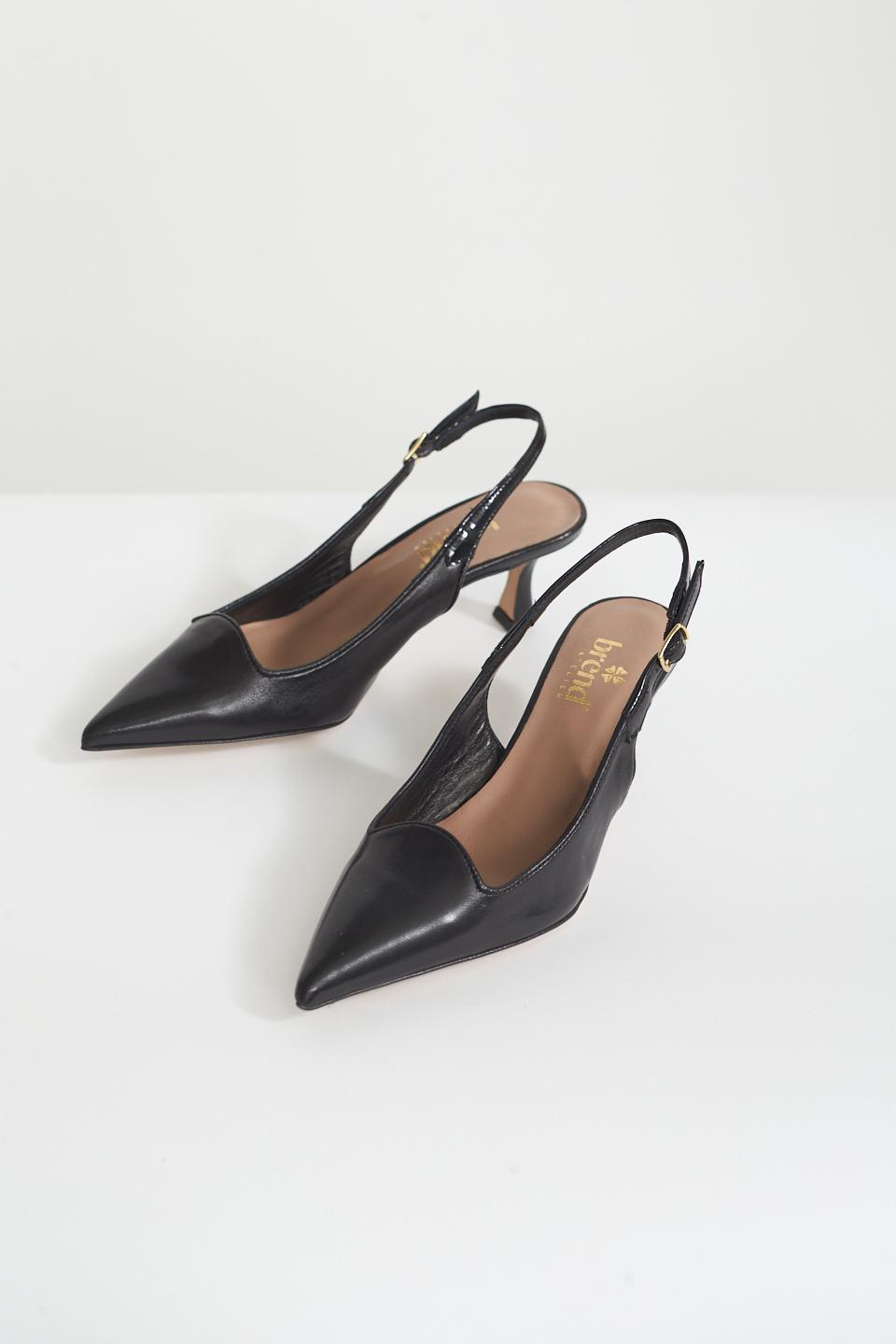 Sandalo slingback rocchetto nero - Primavera Estate 2025 | Brend