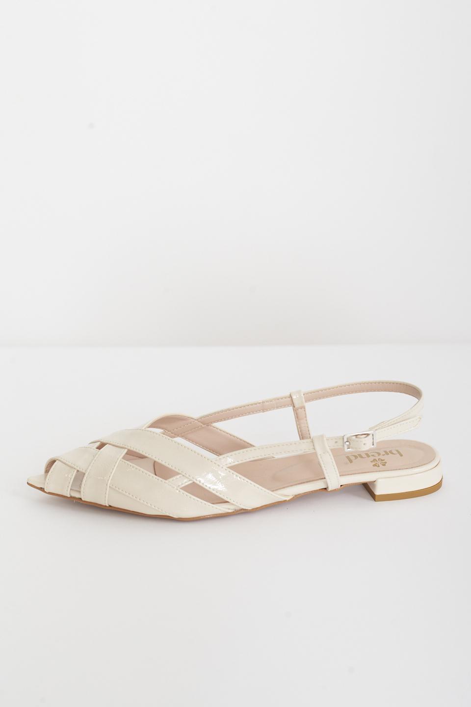 Sandalo slingback a fasce naplak tofu - Primavera Estate 2025 | Brend