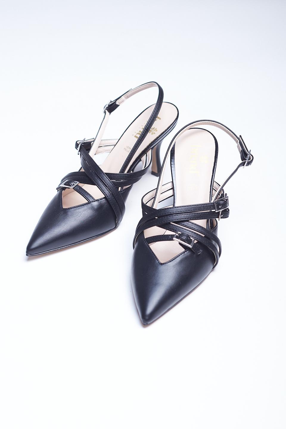 Slingback rocchetto con fiocco nero/nero - Primavera Estate 2025 | Brend