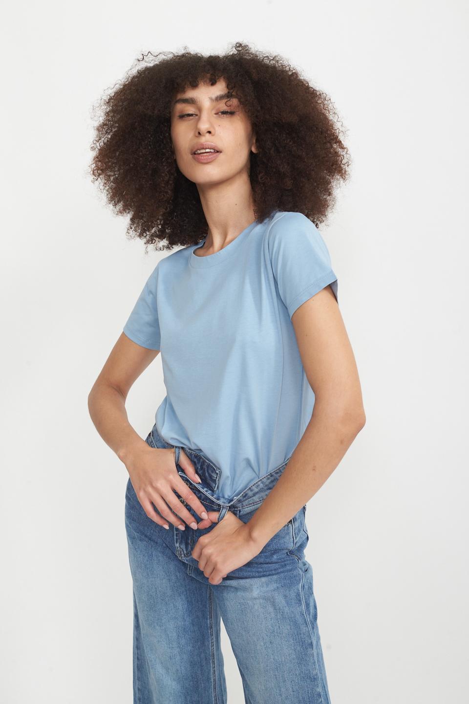 T-shirt cotone slim celeste - Primavera Estate 2025 | Brend