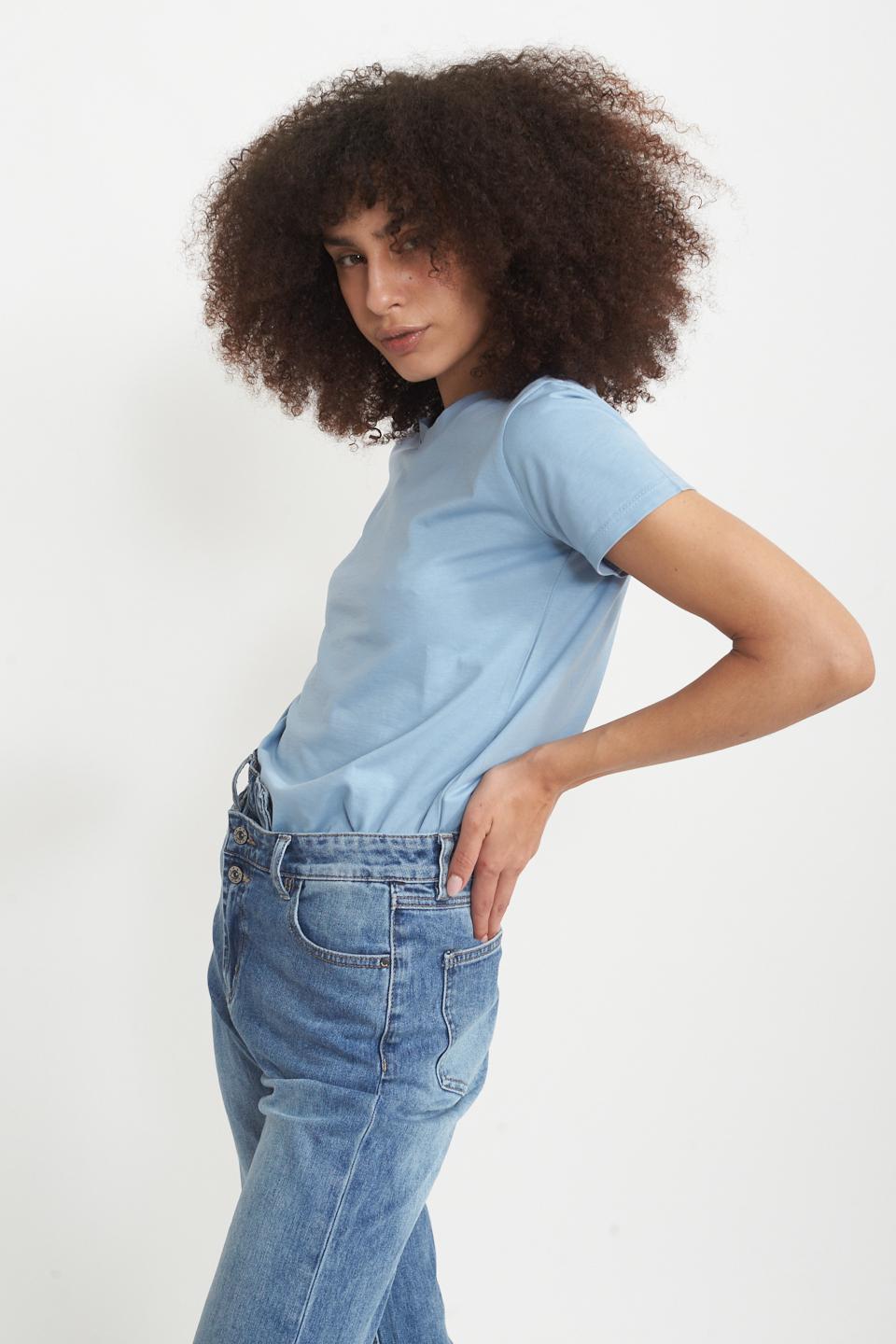 T-shirt cotone slim celeste - Primavera Estate 2025 | Brend