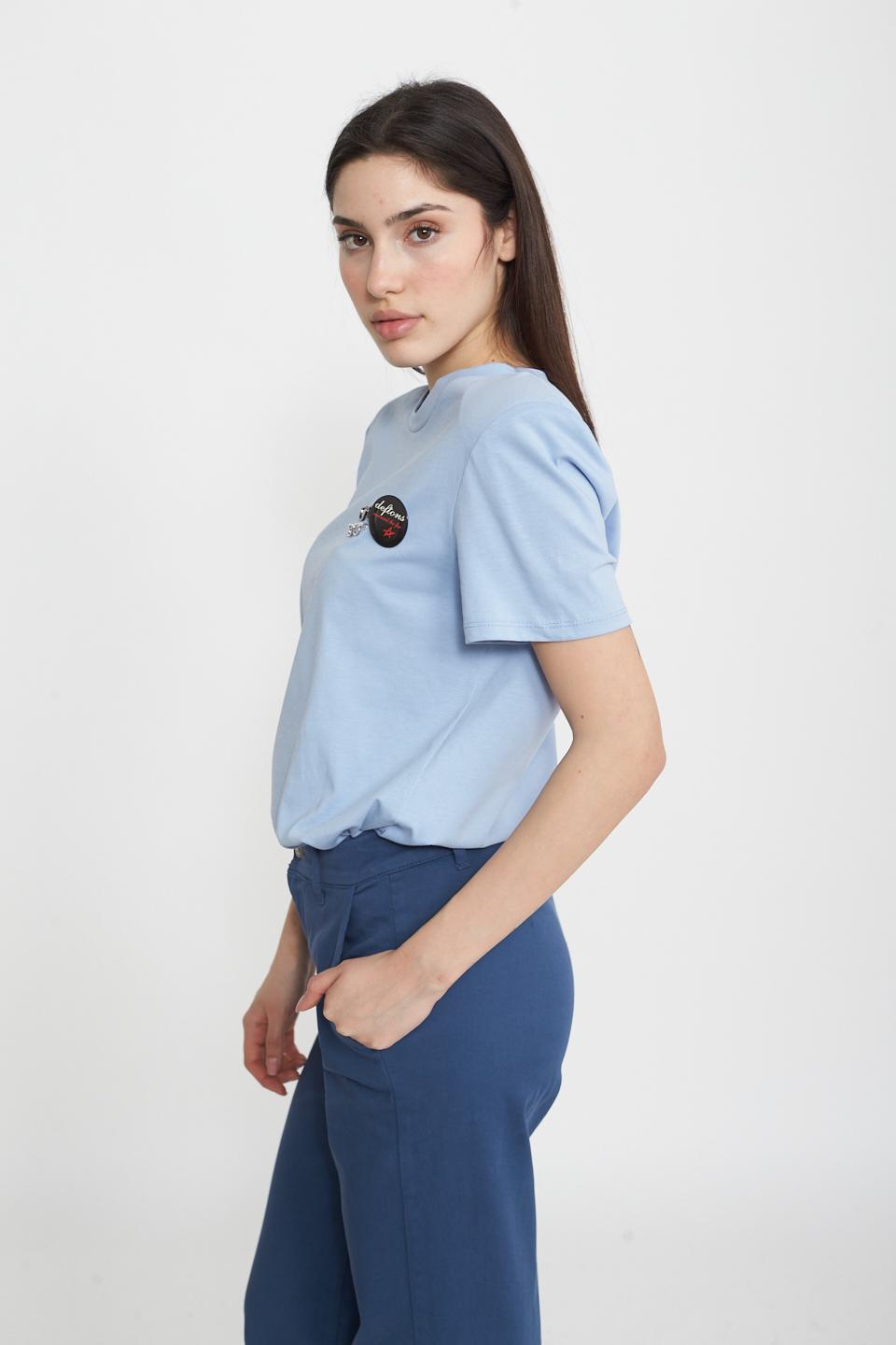 T-shirt spalline e spille celeste - Primavera Estate 2025 | Brend