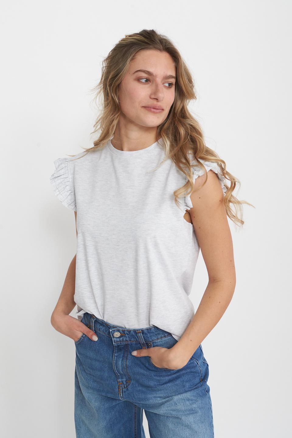 T-shirt manica rouches grigio nk - Primavera Estate 2025 | Brend