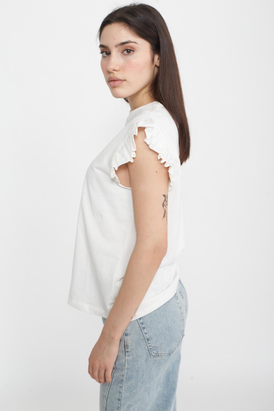 T-shirt manica rouches panna - Primavera Estate 2025 | Brend