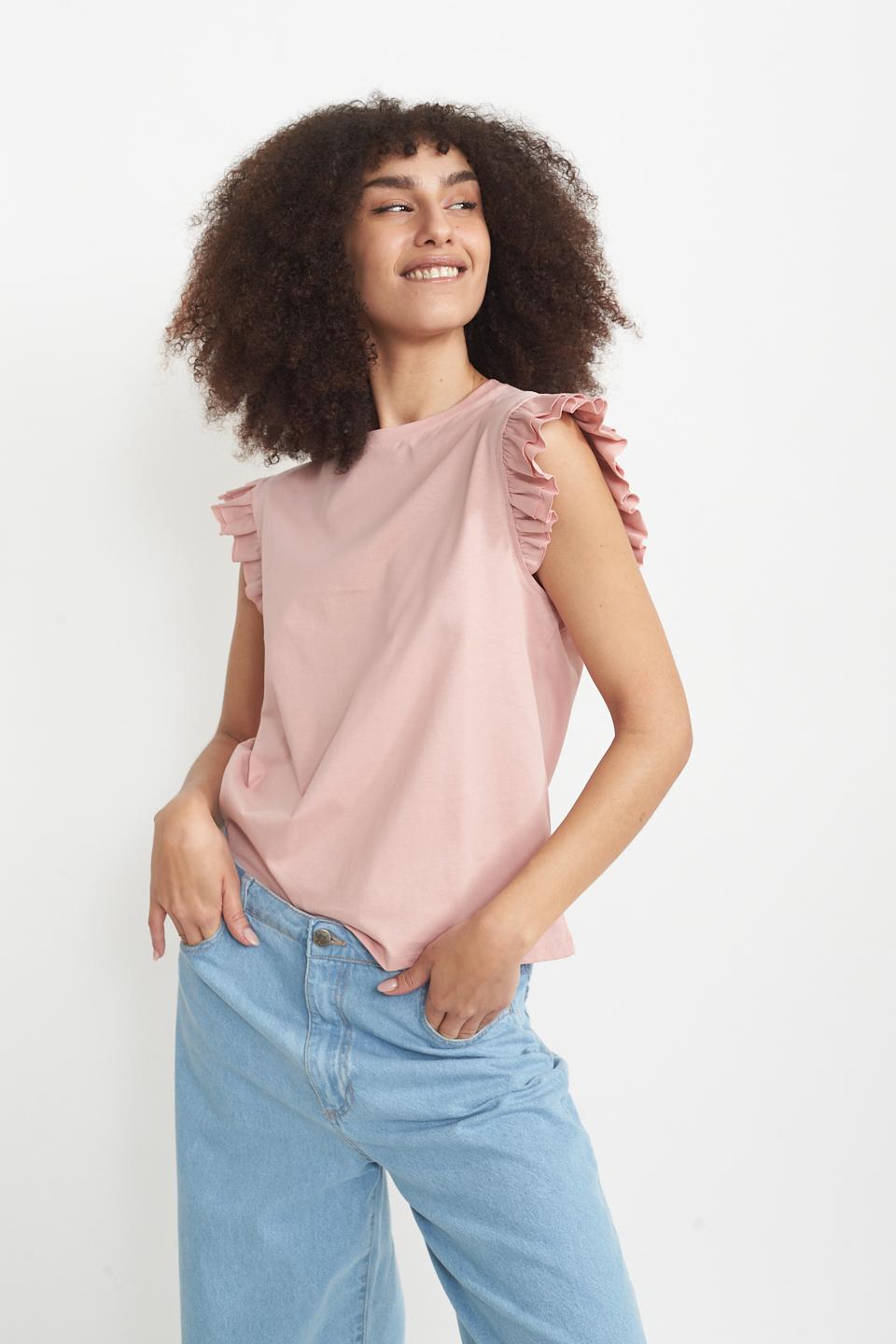 T-shirt manica rouches rosa - Primavera Estate 2025 | Brend