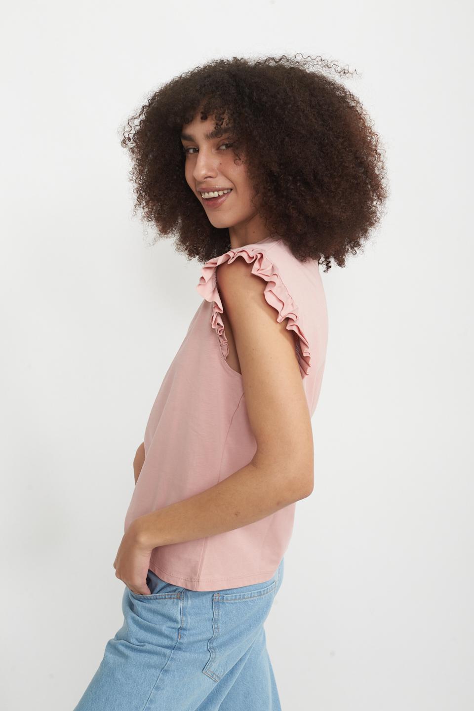 T-shirt manica rouches rosa - Primavera Estate 2025 | Brend