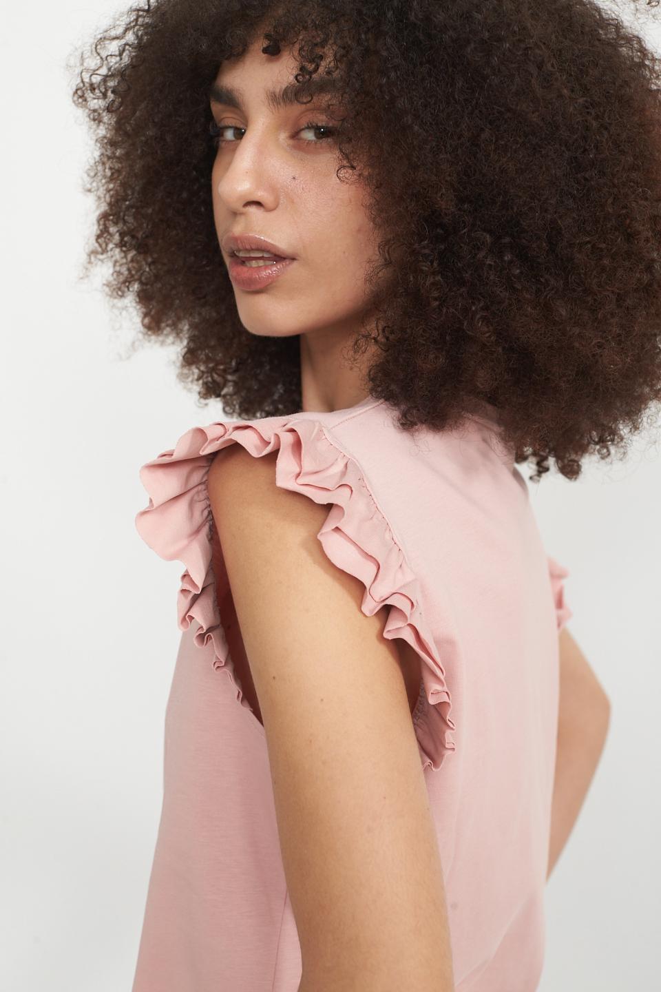 T-shirt manica rouches rosa - Primavera Estate 2025 | Brend