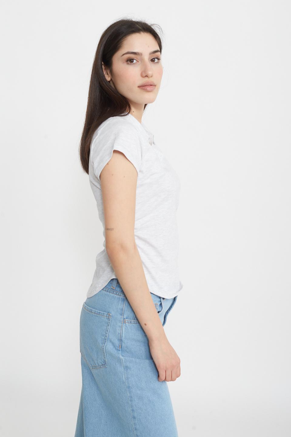 T-shirt polo arricciature grigio - Primavera Estate 2025 | Brend