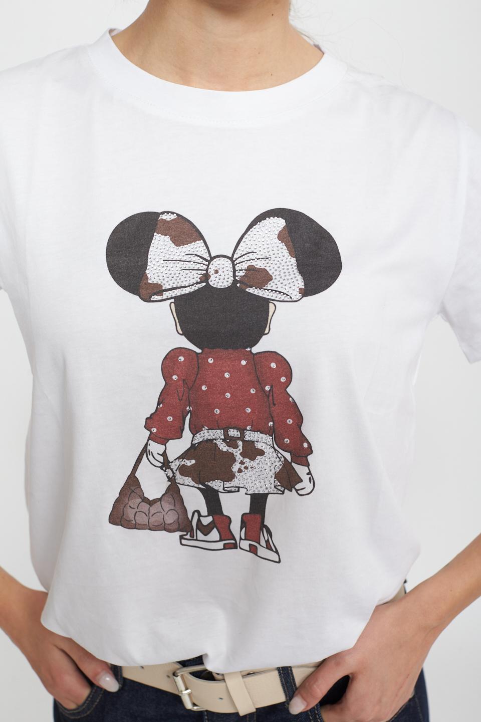 T-shirt Minnie strass bianco - Primavera Estate 2025 | Brend