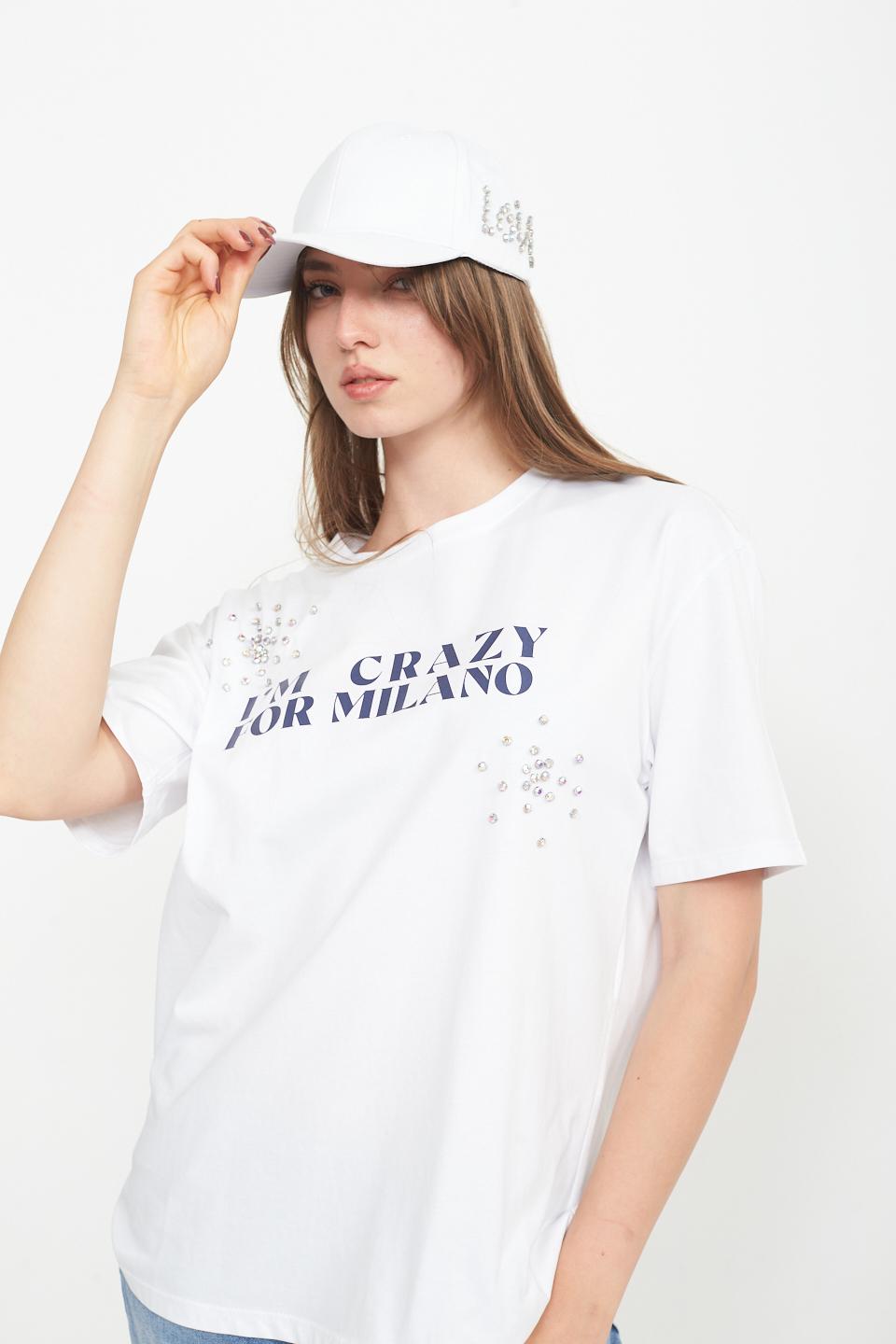 T-shirt over stampa e starss bianco - Primavera Estate 2025 | Brend