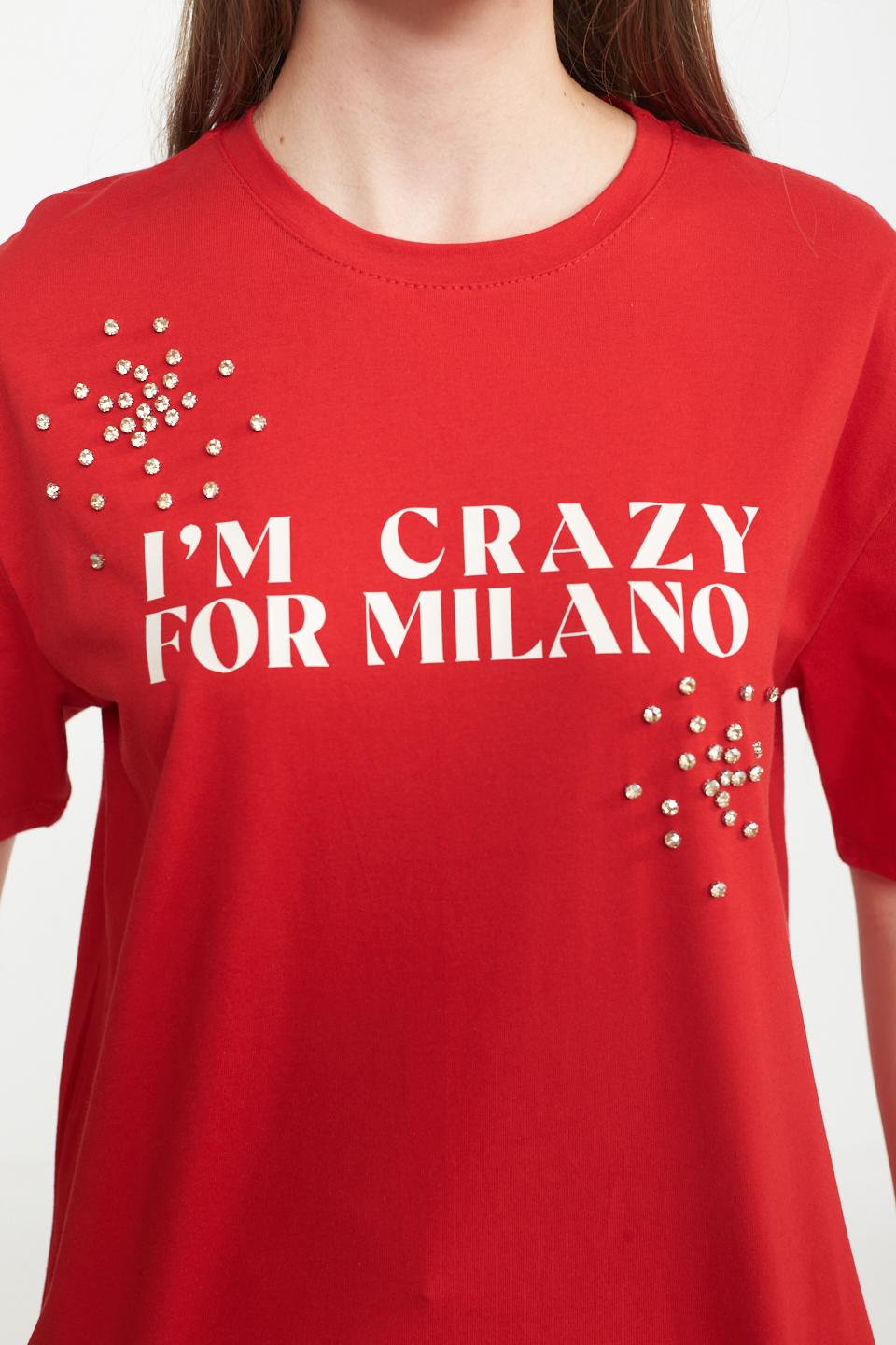 T-shirt over stampa e starss rosso - Primavera Estate 2025 | Brend