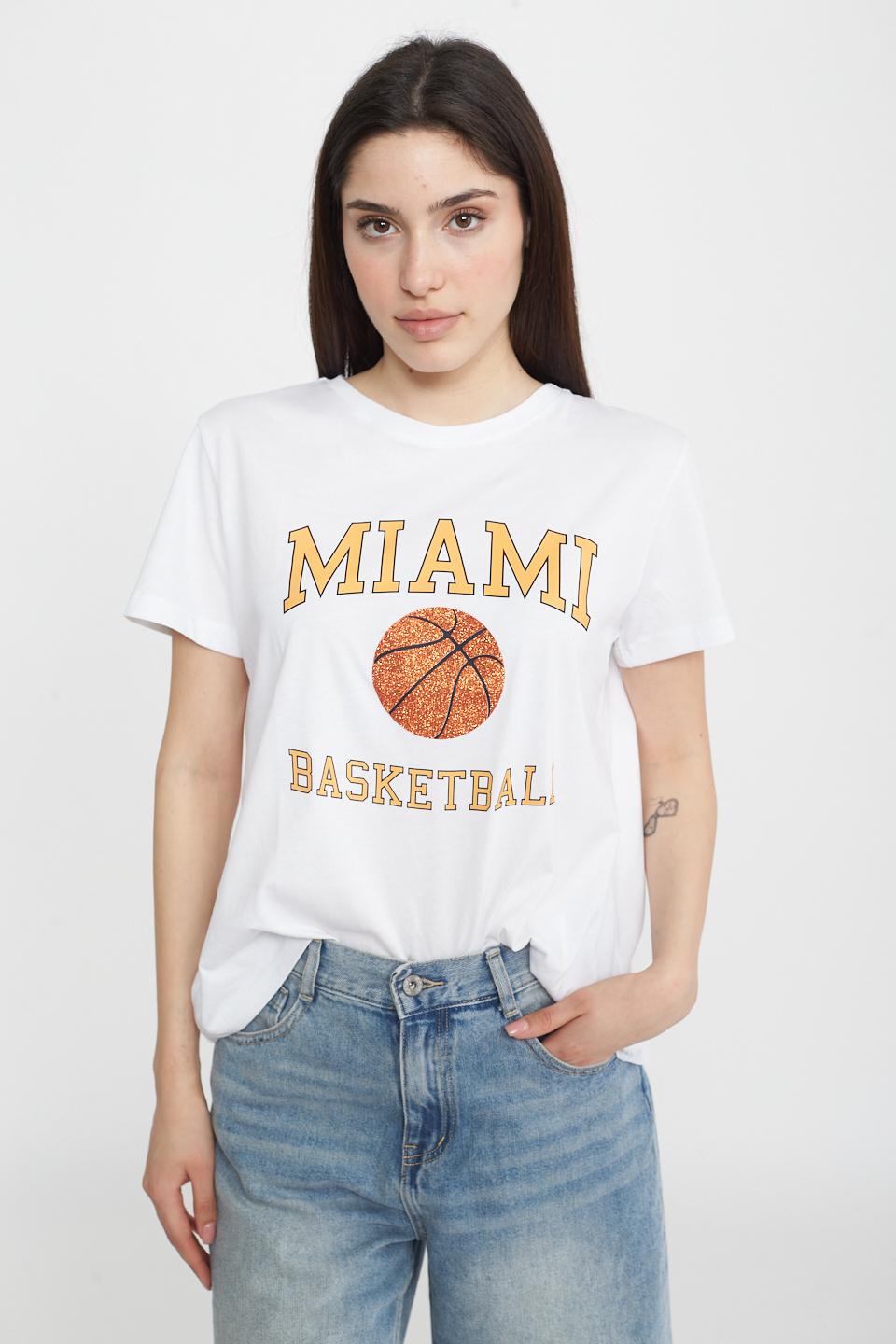 T-shirt Miami Basketball bianco - Primavera Estate 2025 | Brend