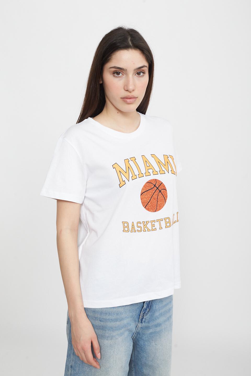T-shirt Miami Basketball bianco - Primavera Estate 2025 | Brend