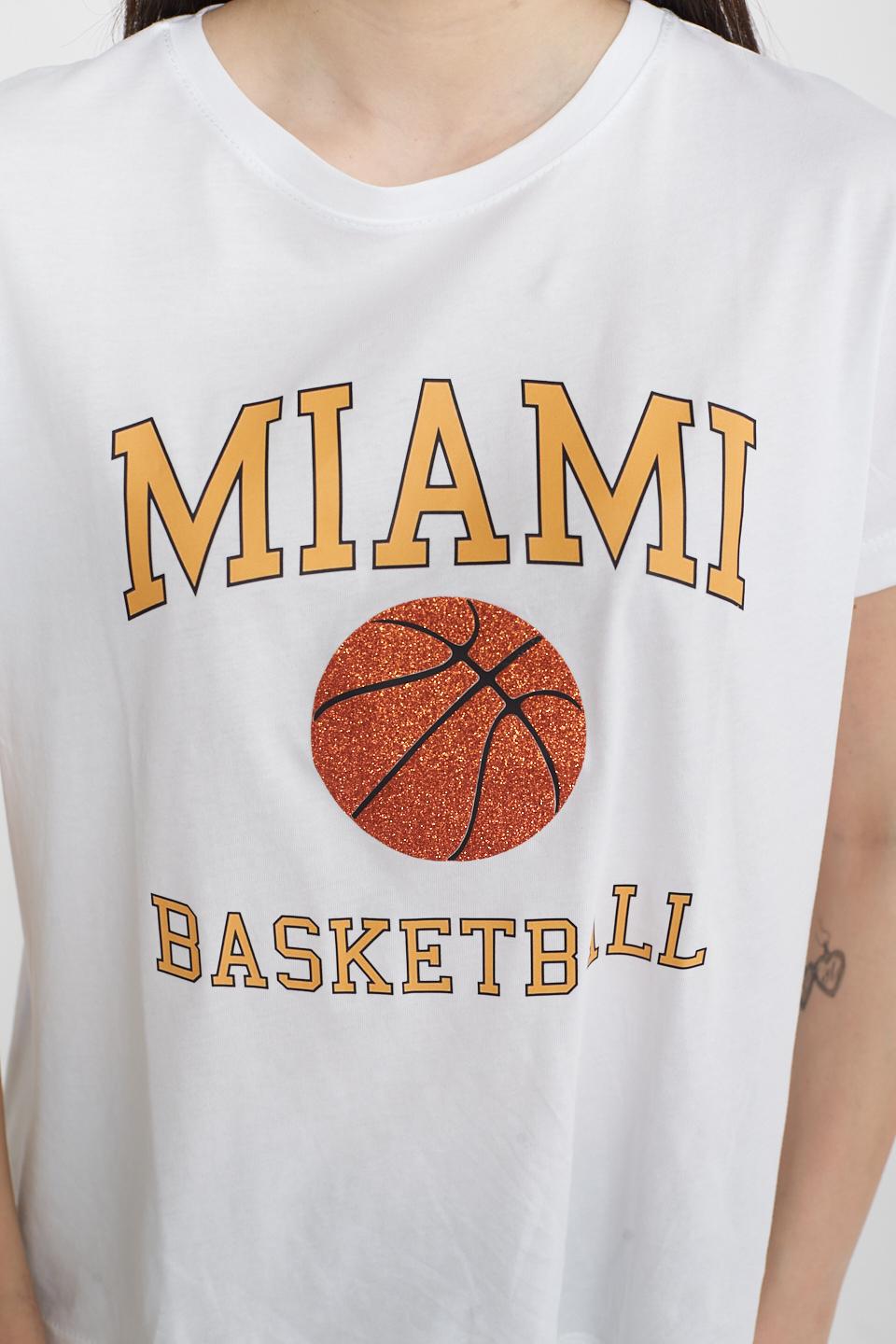 T-shirt Miami Basketball bianco - Primavera Estate 2025 | Brend