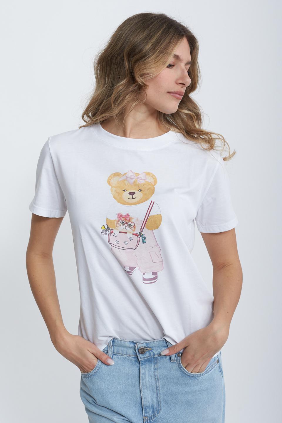 T-shirt Teddy e kitty bianco - Primavera Estate 2025 | Brend