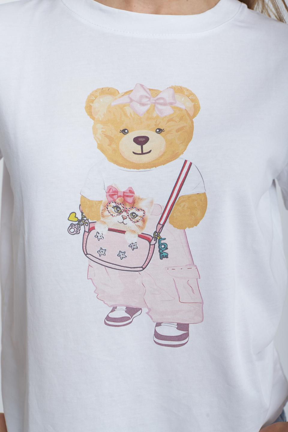 T-shirt Teddy e kitty bianco - Primavera Estate 2025 | Brend