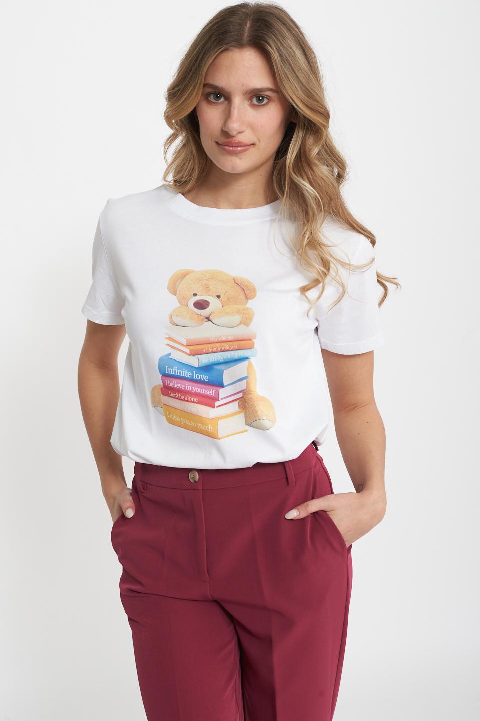T-shirt Teddy books bianco - Primavera Estate 2025 | Brend