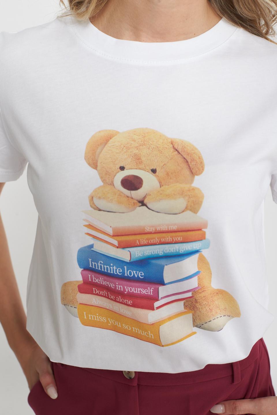 T-shirt Teddy books bianco - Primavera Estate 2025 | Brend