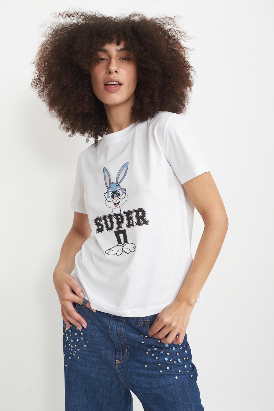 T-shirt stampa Bugs Bunny bianco - Primavera Estate 2025 | Brend