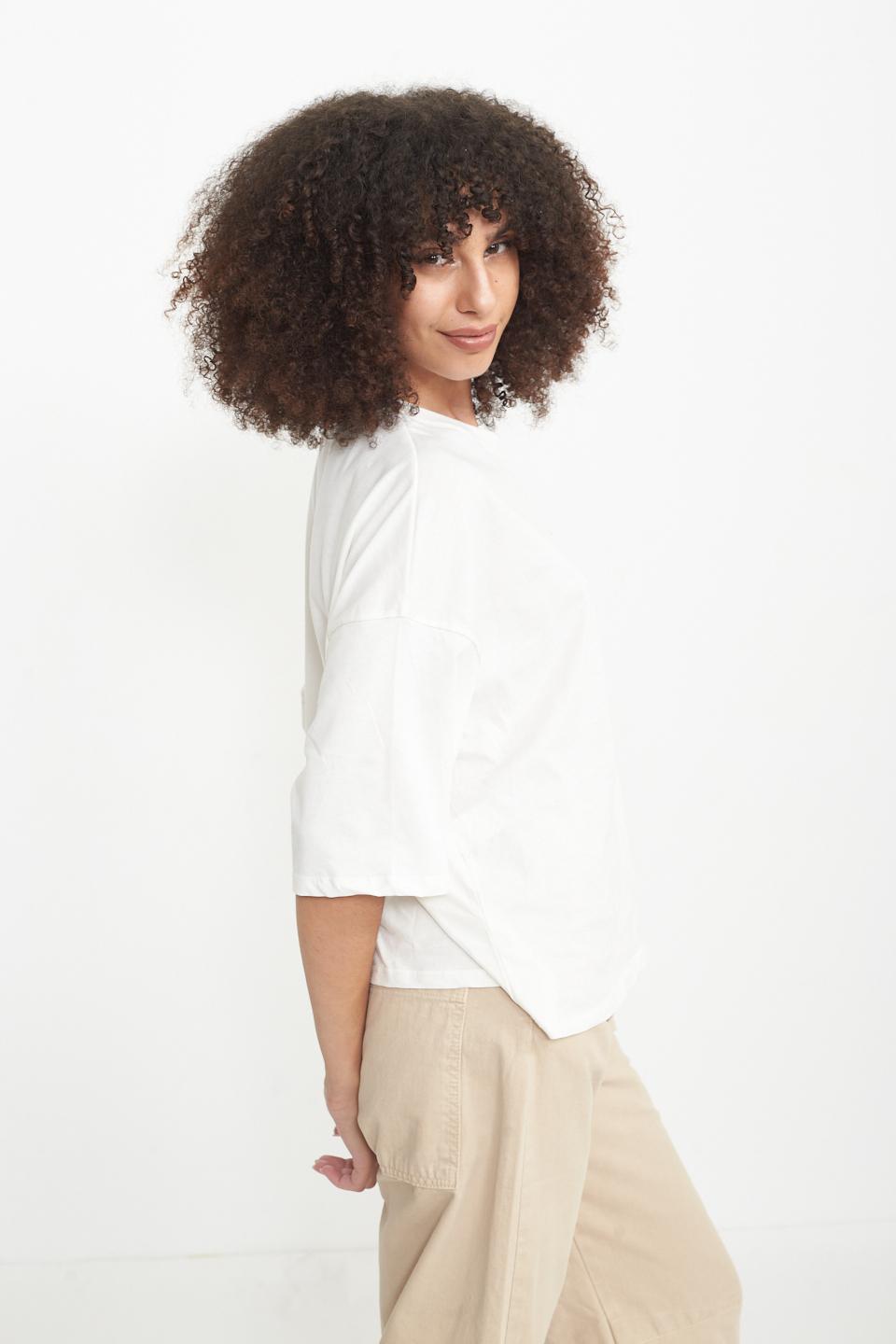 T-shirt over n.5 bianco/moro - Primavera Estate 2025 | Brend