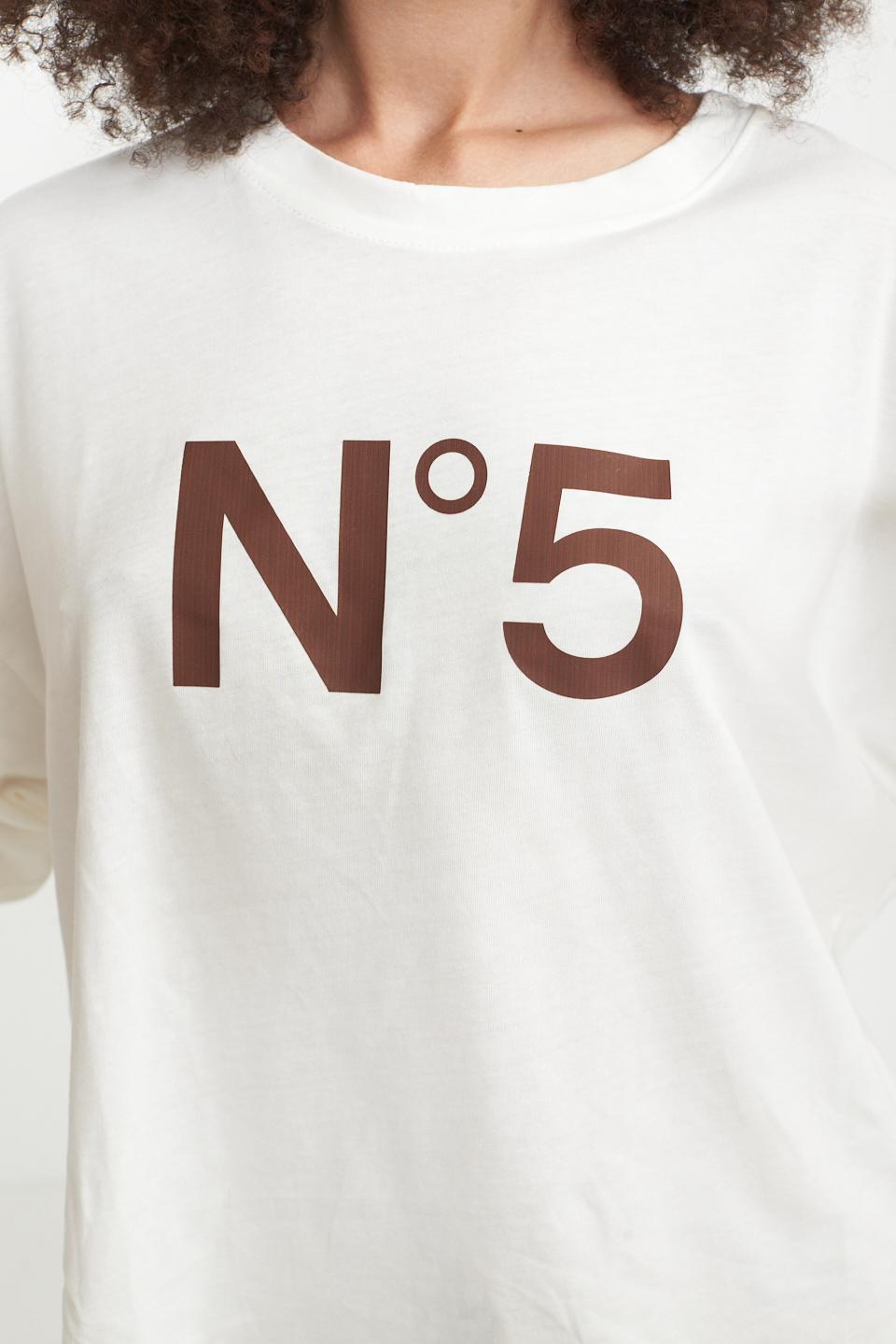 T-shirt over n.5 bianco/moro - Primavera Estate 2025 | Brend