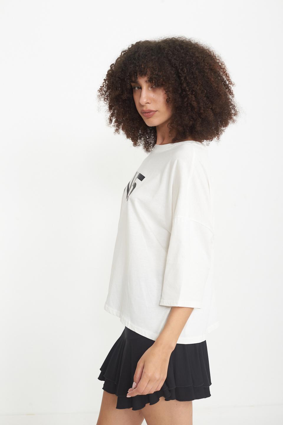 T-shirt over n.5 bianco/nero - Primavera Estate 2025 | Brend
