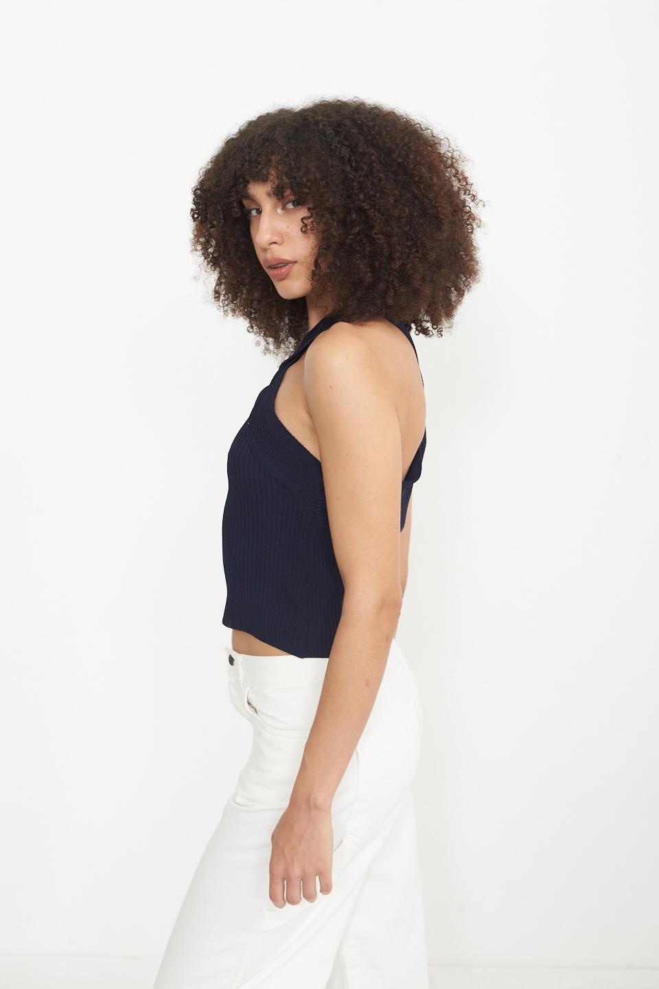 Top collo incrocio blu - Primavera Estate 2025 | Brend