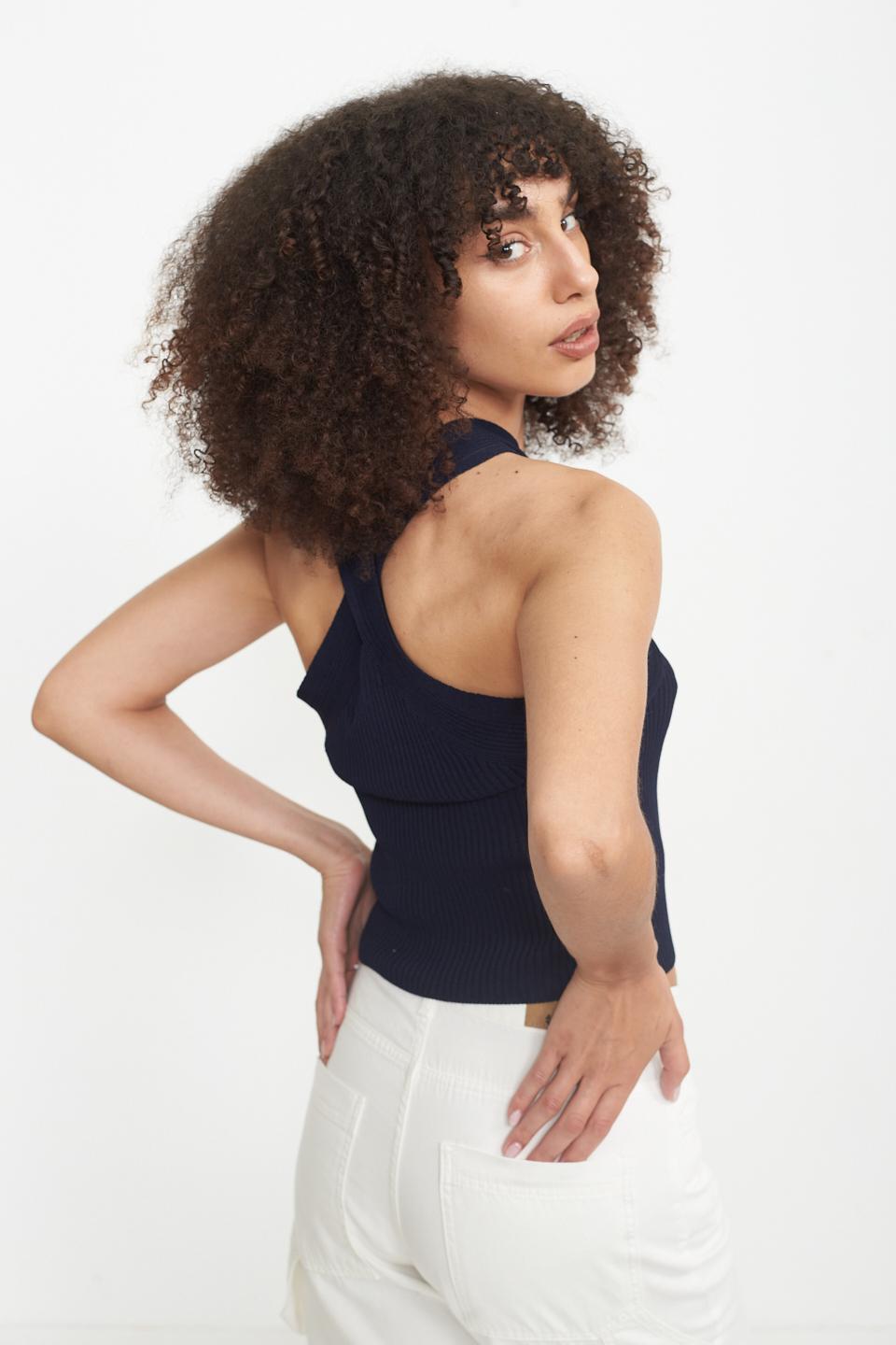 Top collo incrocio blu - Primavera Estate 2025 | Brend