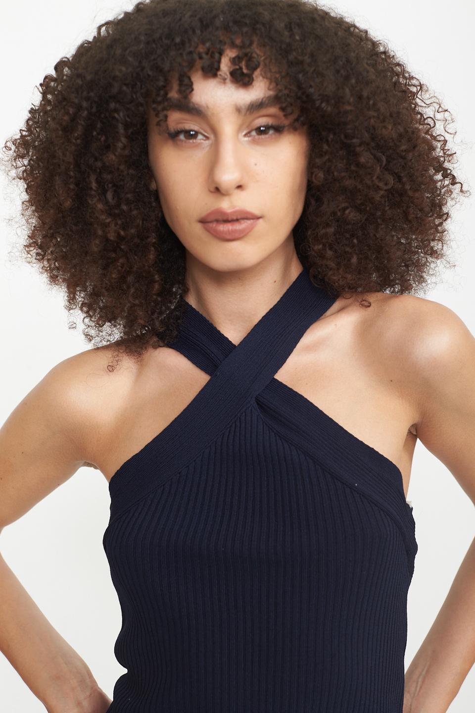 Top collo incrocio blu - Primavera Estate 2025 | Brend