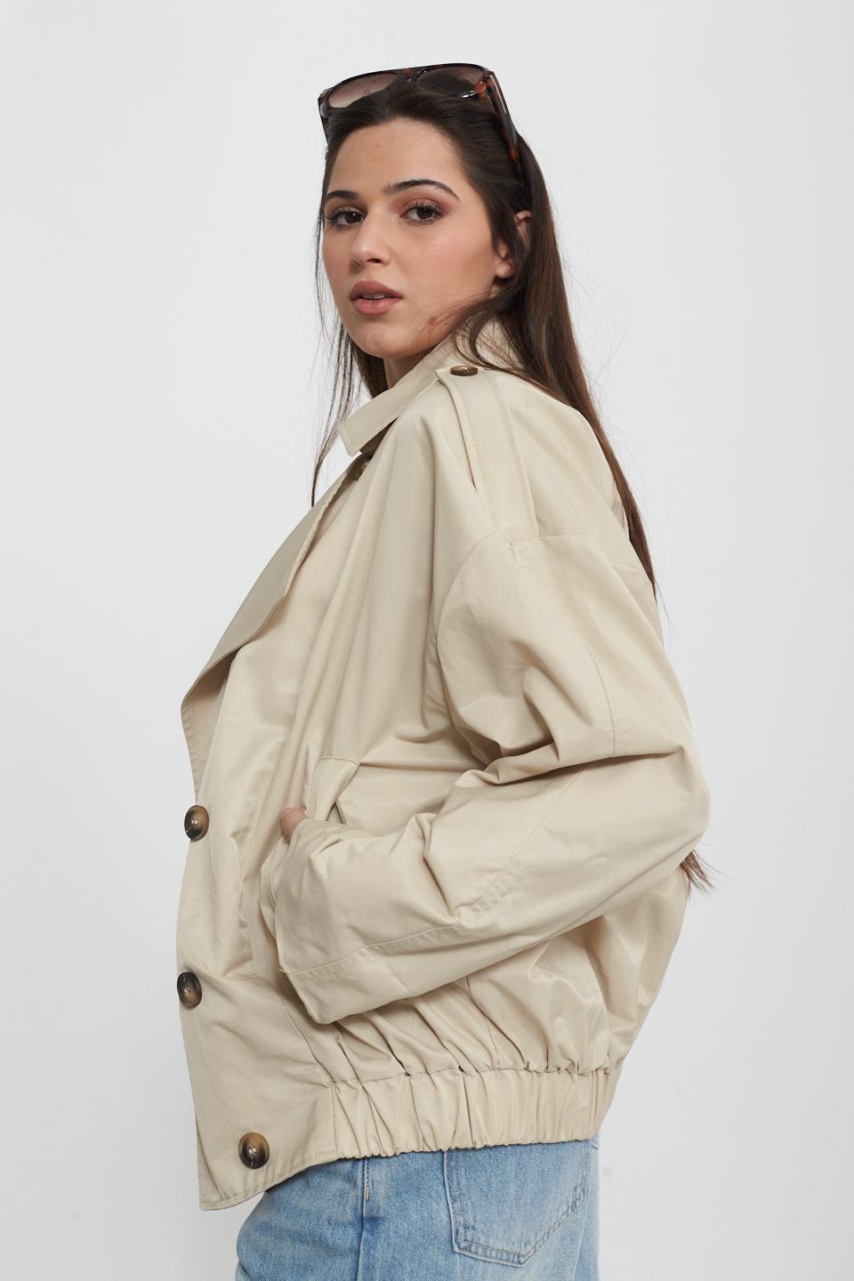 Trench crop con elastico beige - Primavera Estate 2025 | Brend