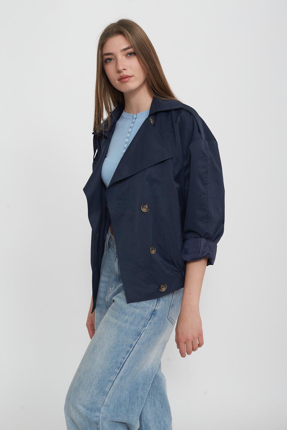 Trench crop con elastico blu - Primavera Estate 2025 | Brend