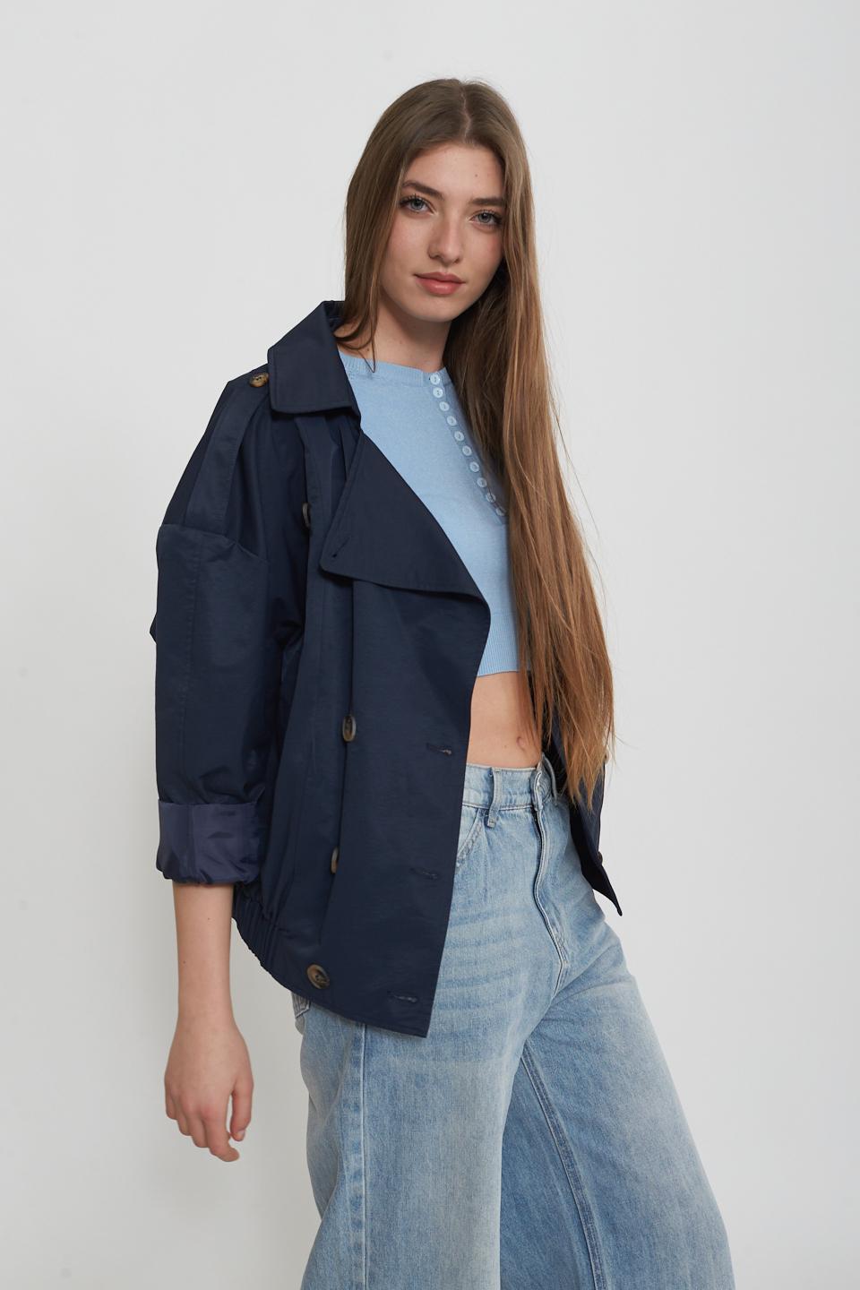 Trench crop con elastico blu - Primavera Estate 2025 | Brend
