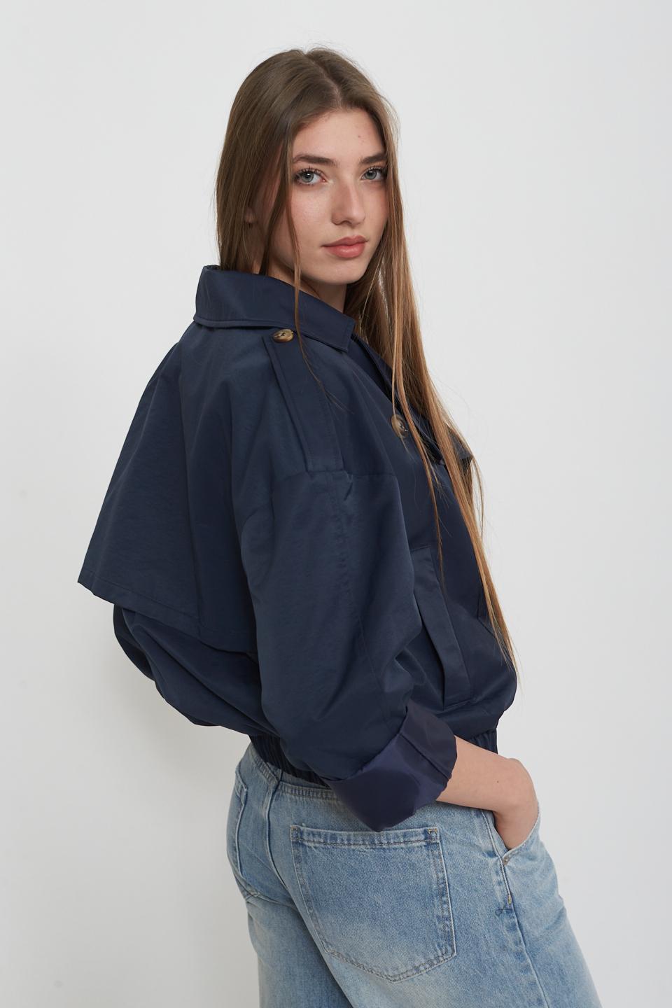 Trench crop con elastico blu - Primavera Estate 2025 | Brend
