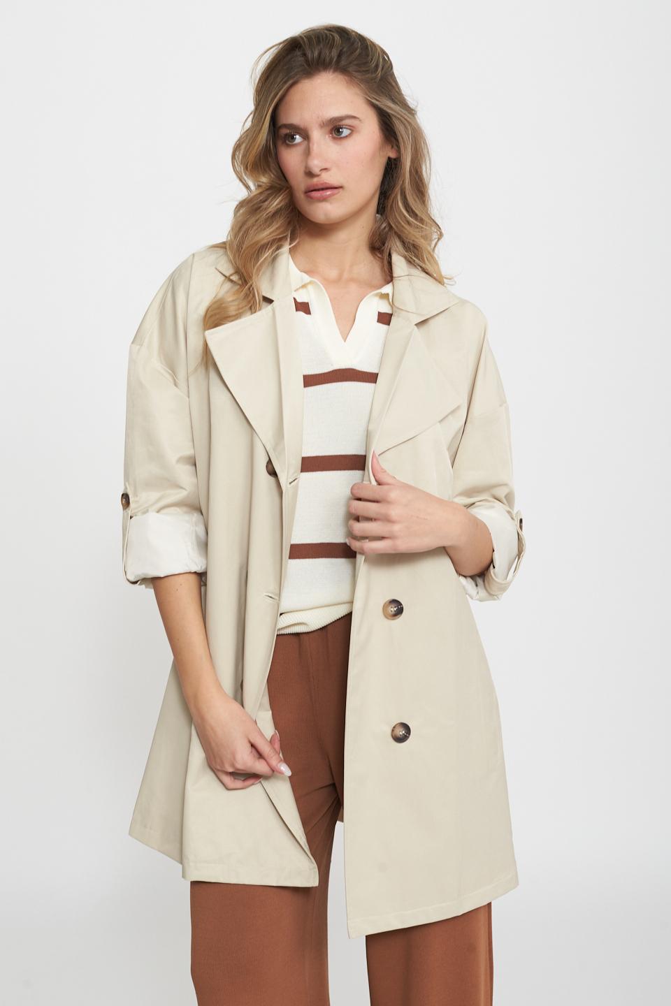 Trench doppio petto medio beige - Primavera Estate 2025 | Brend