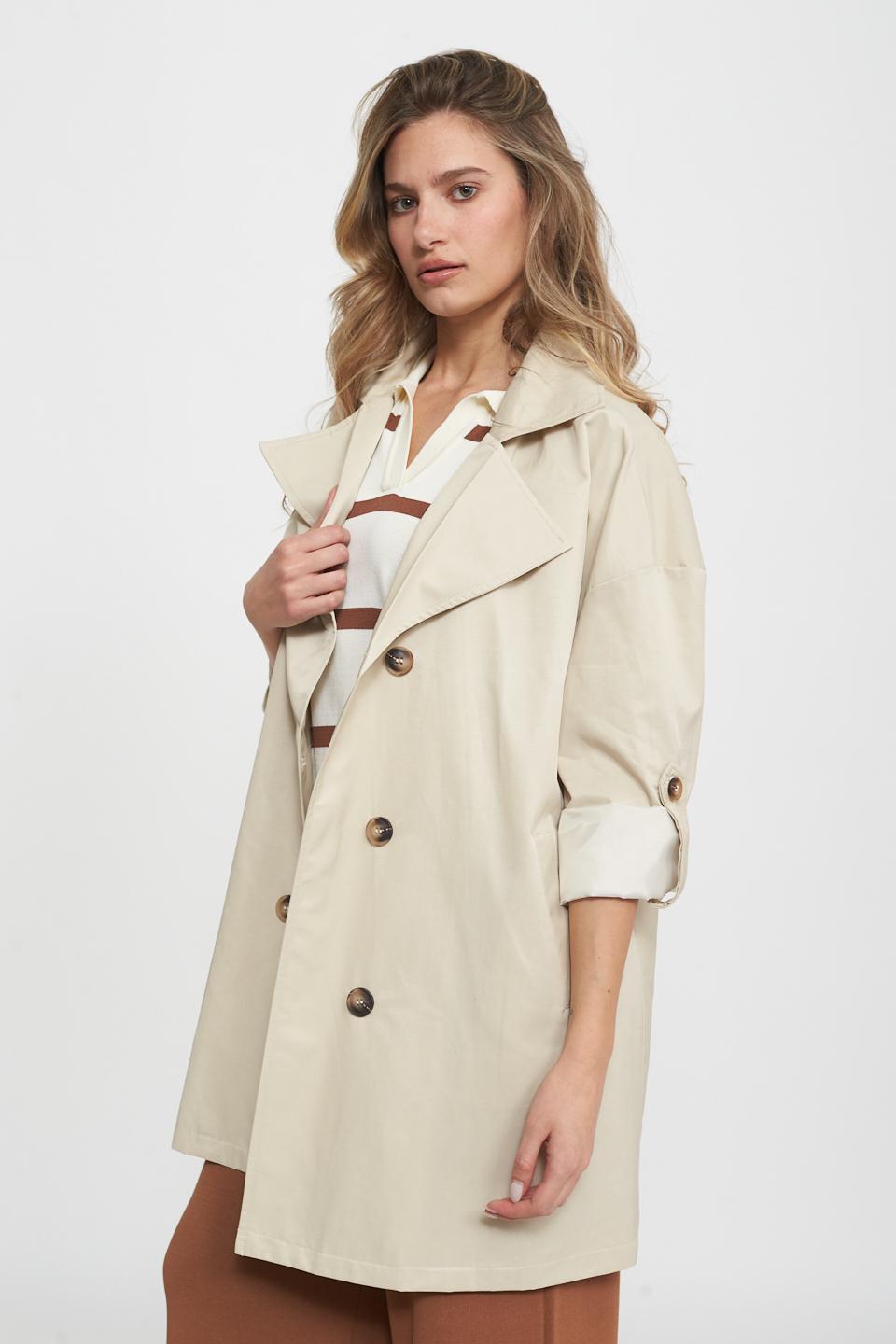 Trench doppio petto medio beige - Primavera Estate 2025 | Brend